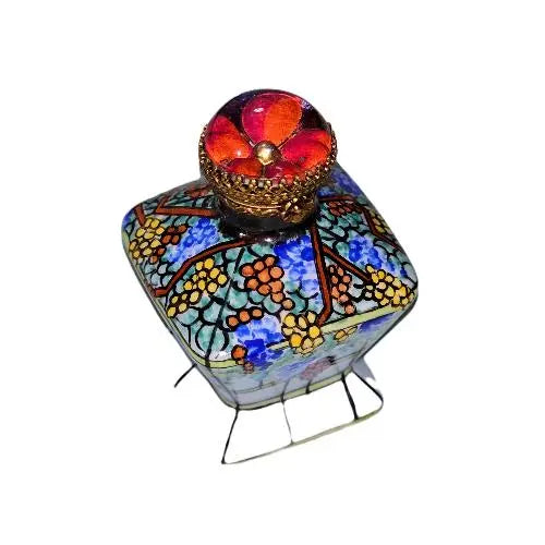 Colorful Floral Porcelain Box Porcelain Limoges traditional French Trinket Box