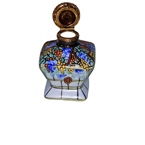 Colorful Floral Porcelain Box Porcelain Limoges traditional French Trinket Box