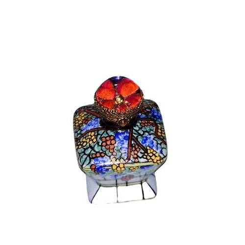 Colorful Floral Porcelain Box Porcelain Limoges traditional French Trinket Box