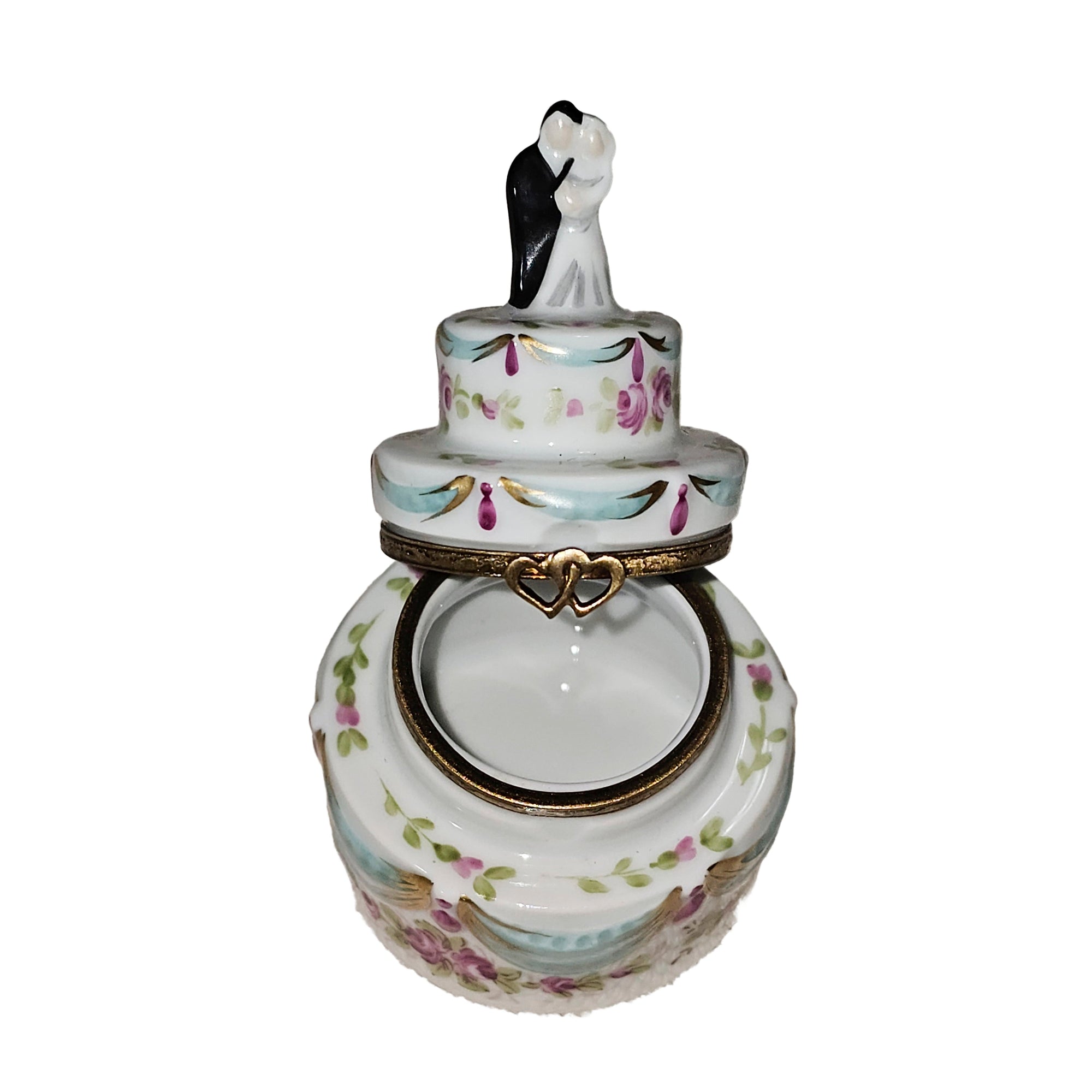 White Wedding Cake Keepsake Porcelain Limoges wedding French Trinket Box