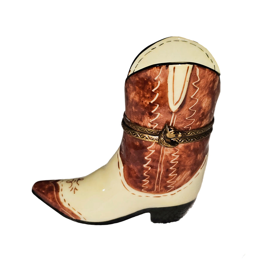 Charming Cowboy Boot Limoges Box Porcelain Limoges shoes travel French Trinket Box