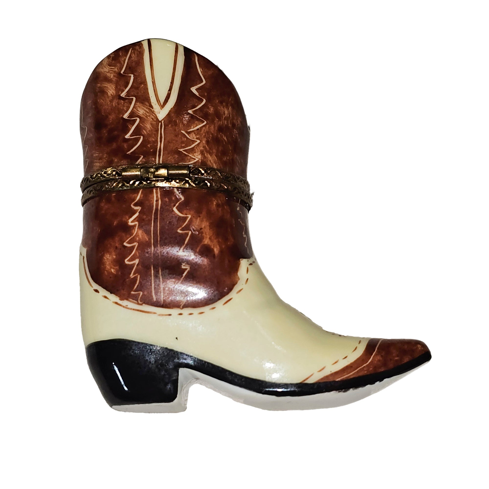 Charming Cowboy Boot Limoges Box Porcelain Limoges shoes travel French Trinket Box