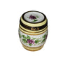 Grapes on White Barrel Box Porcelain Limoges wine French Trinket Box