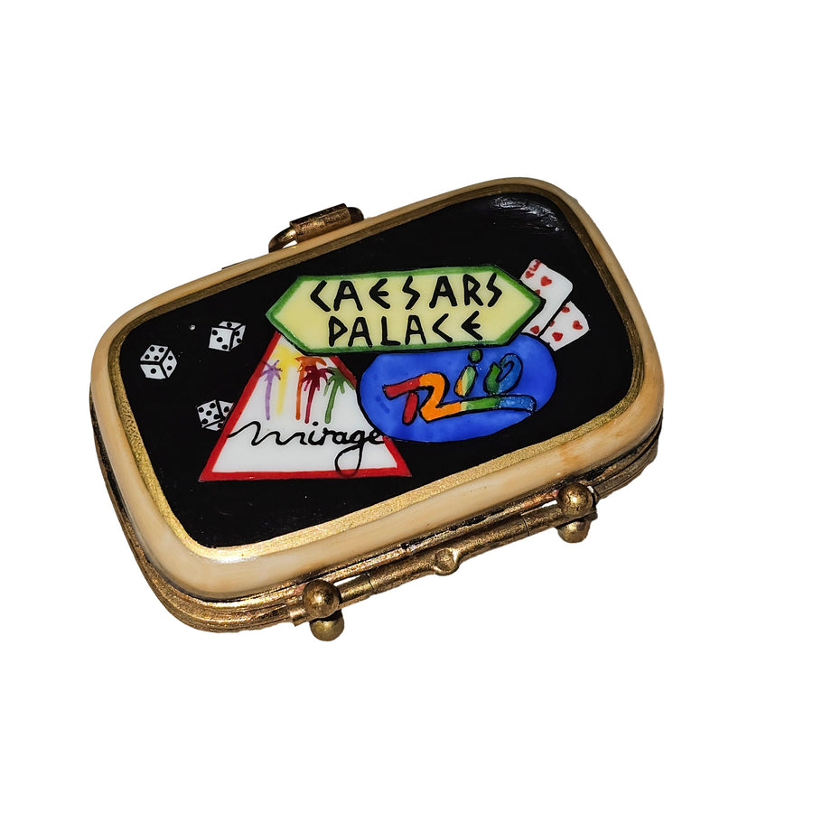 Las Vegas Dream Suitcase Box Porcelain Limoges travel united French Trinket Box