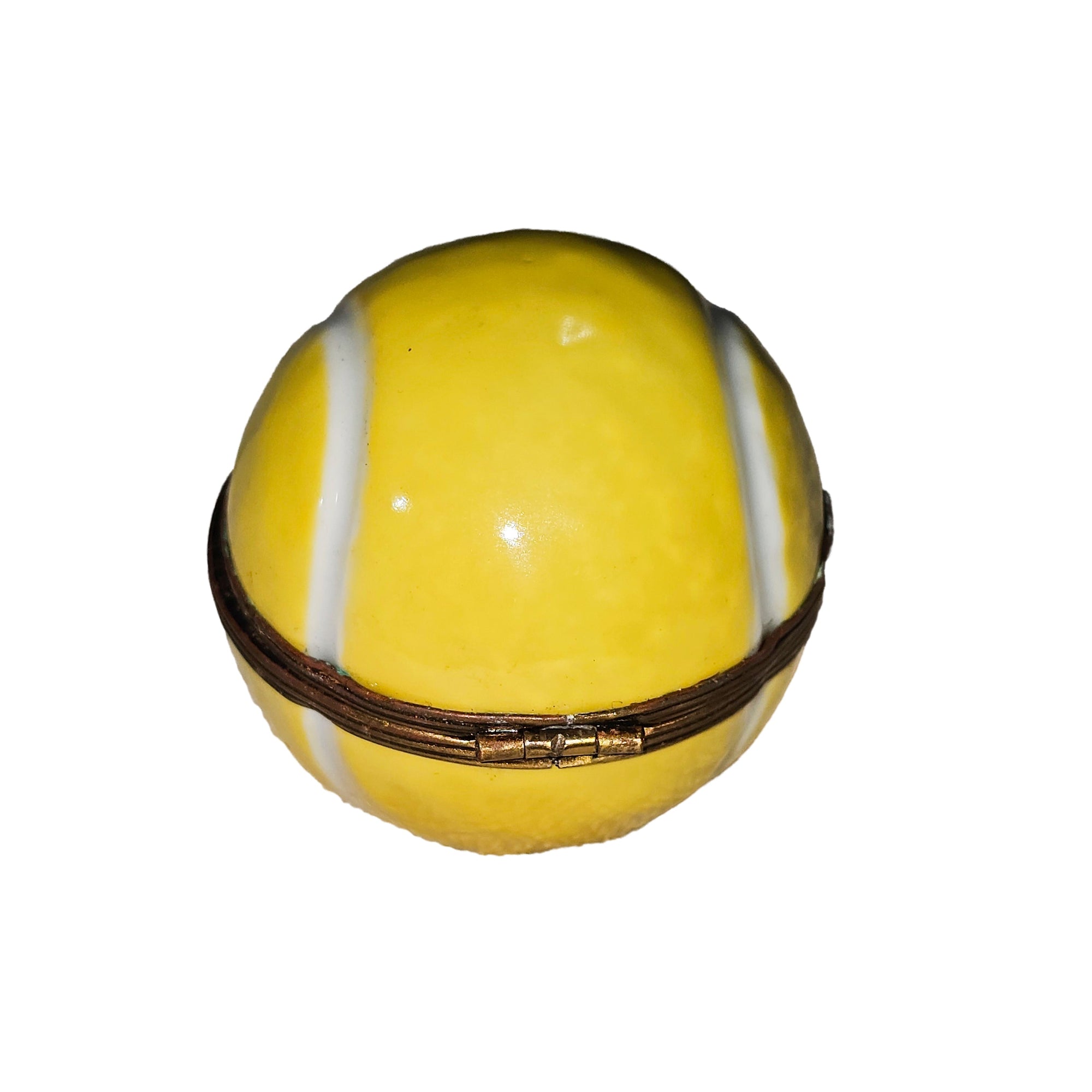 Charming Yellow Tennis Ball Box Porcelain Limoges sports French Trinket Box