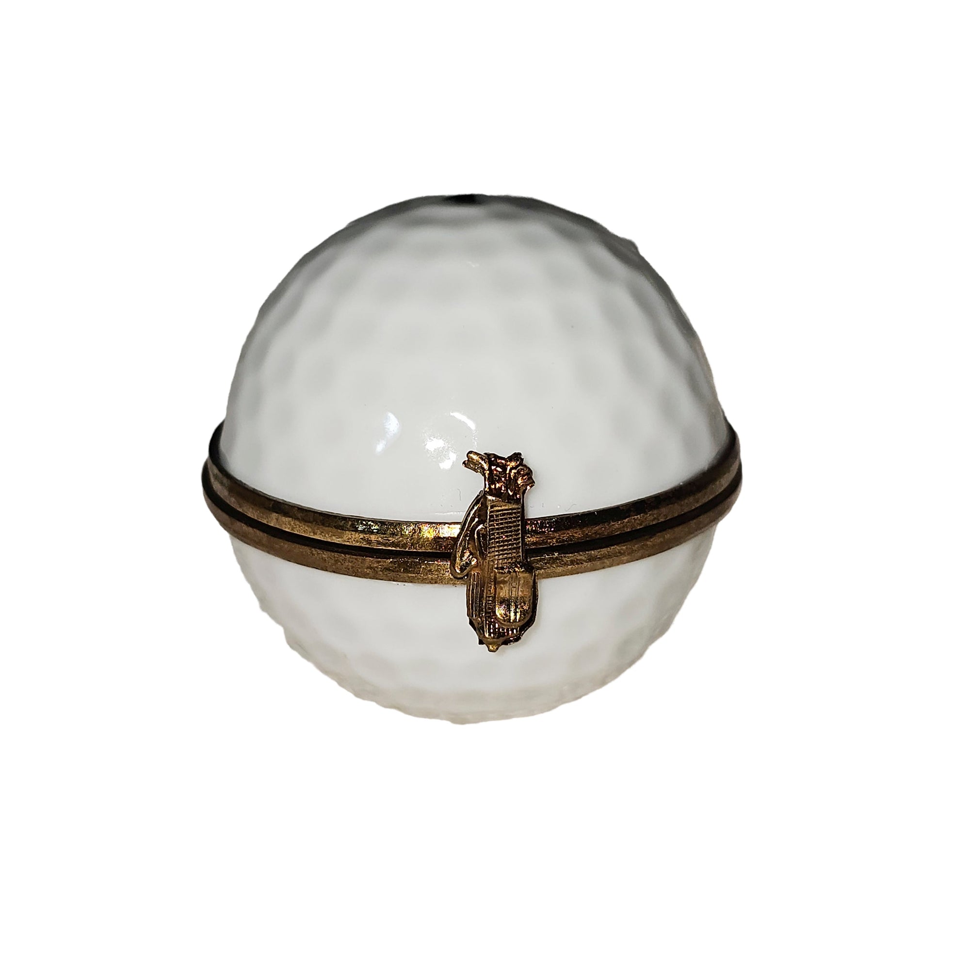 Golf Ball Clock Treasure Porcelain Limoges sports French Trinket Box