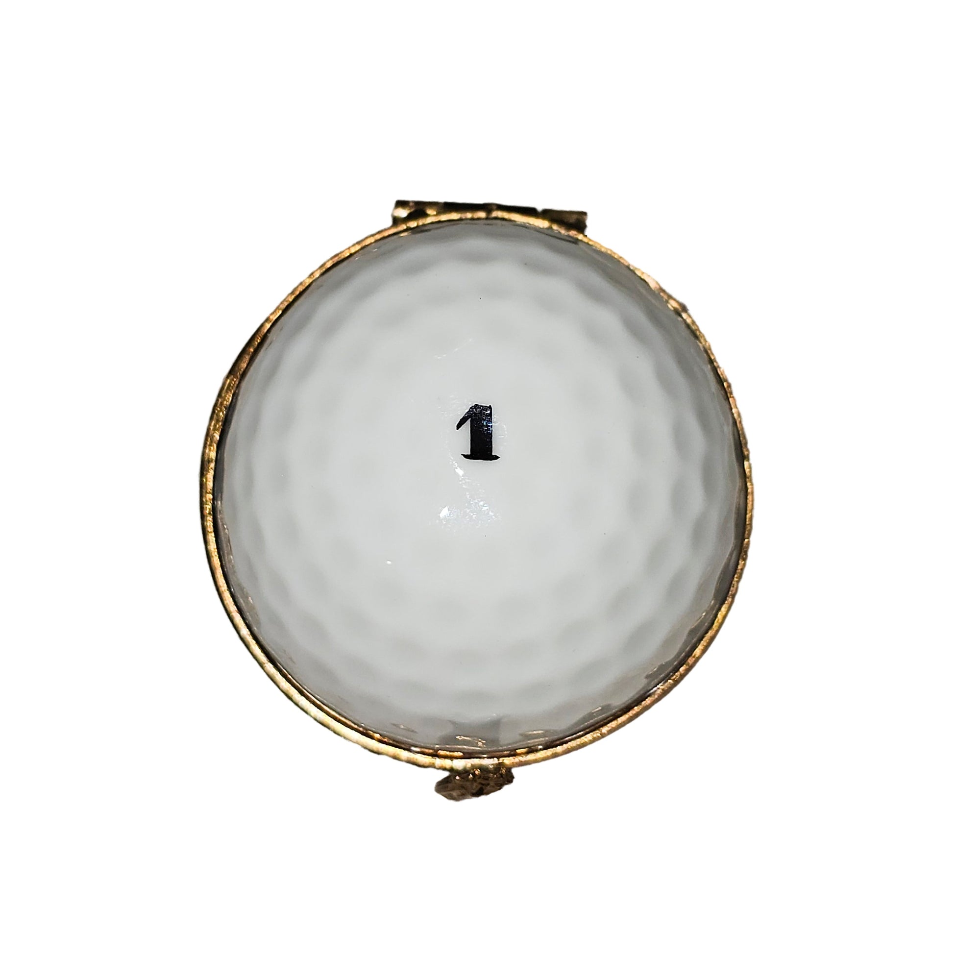 Golf Ball Clock Treasure Porcelain Limoges sports French Trinket Box
