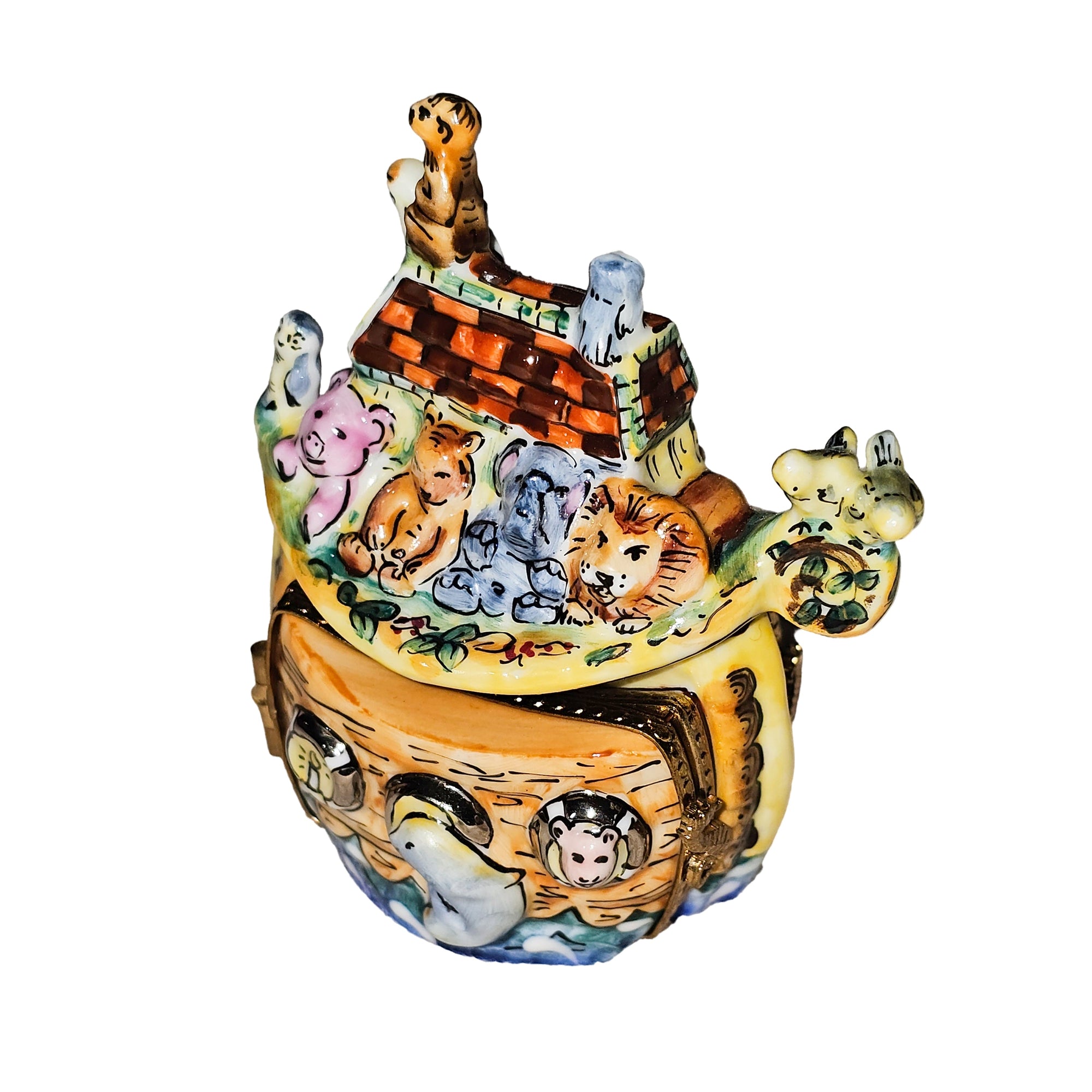 Noah's Ark Enchanting Treasure Box Porcelain Limoges christian religious French Trinket Box