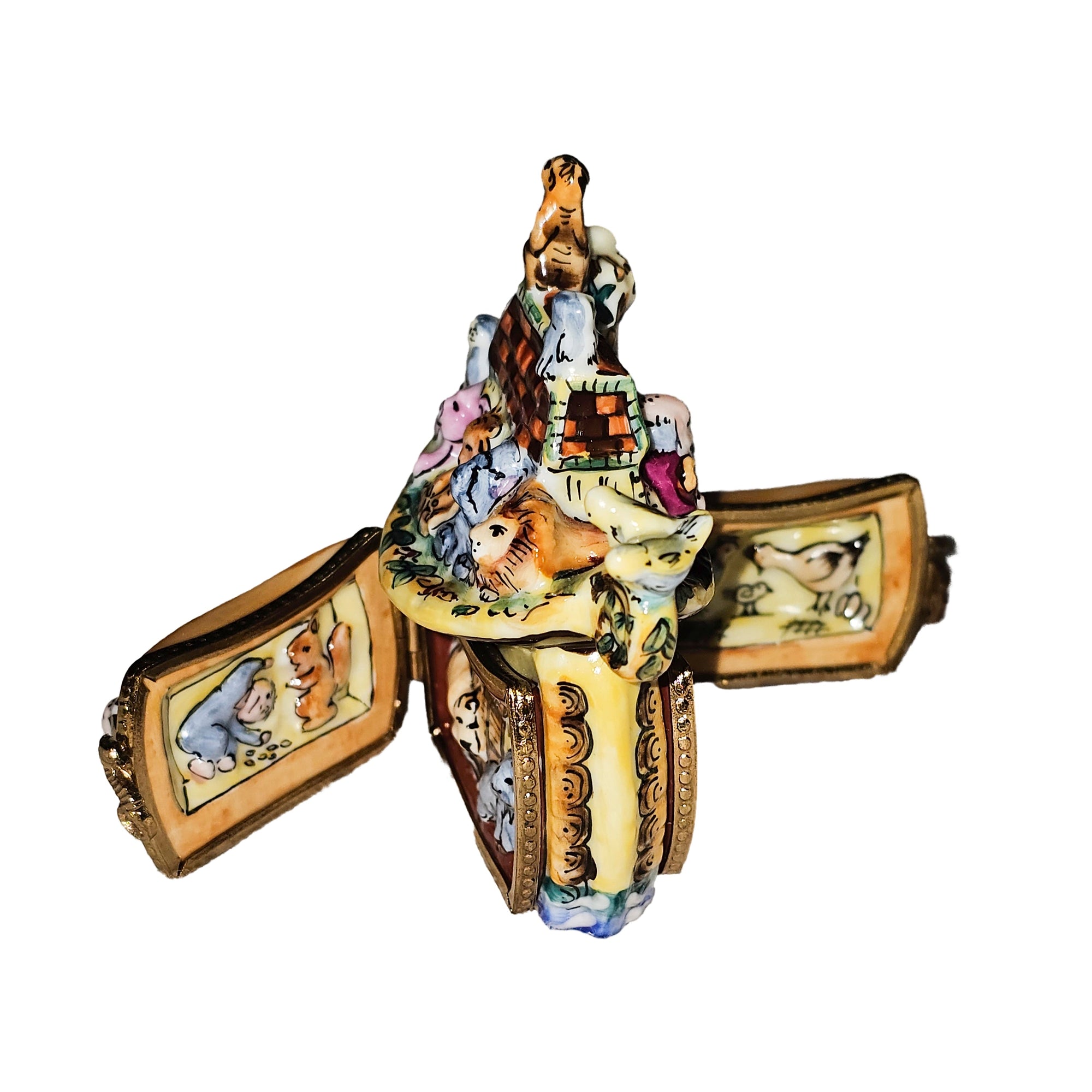 Noah's Ark Enchanting Treasure Box Porcelain Limoges christian religious French Trinket Box