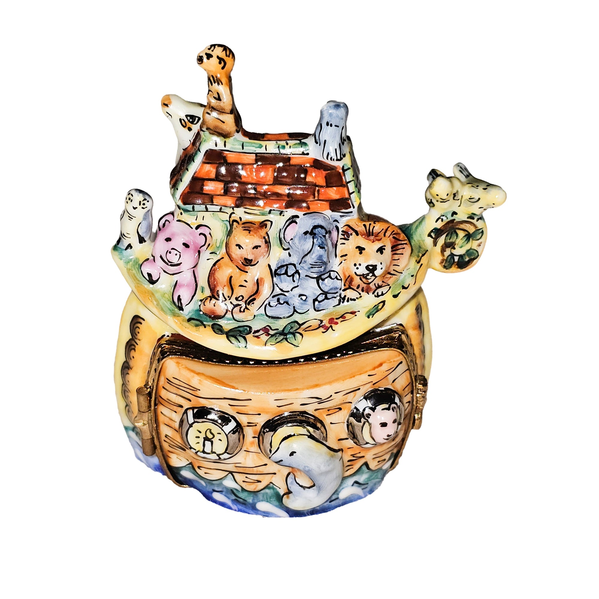 Noah's Ark Enchanting Treasure Box Porcelain Limoges christian religious French Trinket Box