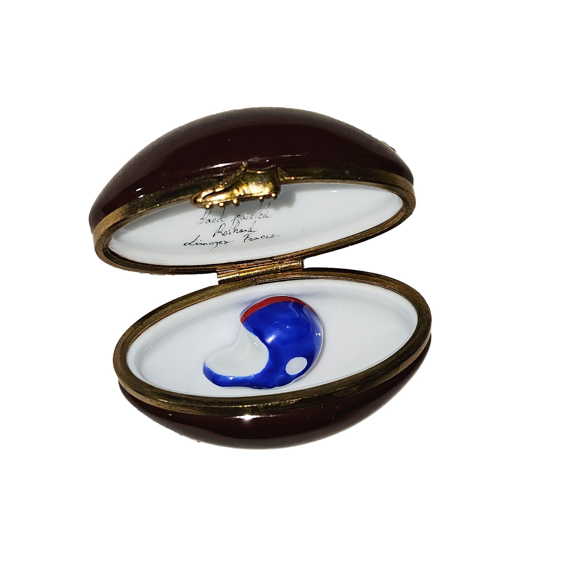Football Helmet Limoges Box Porcelain Limoges sports French Trinket Box