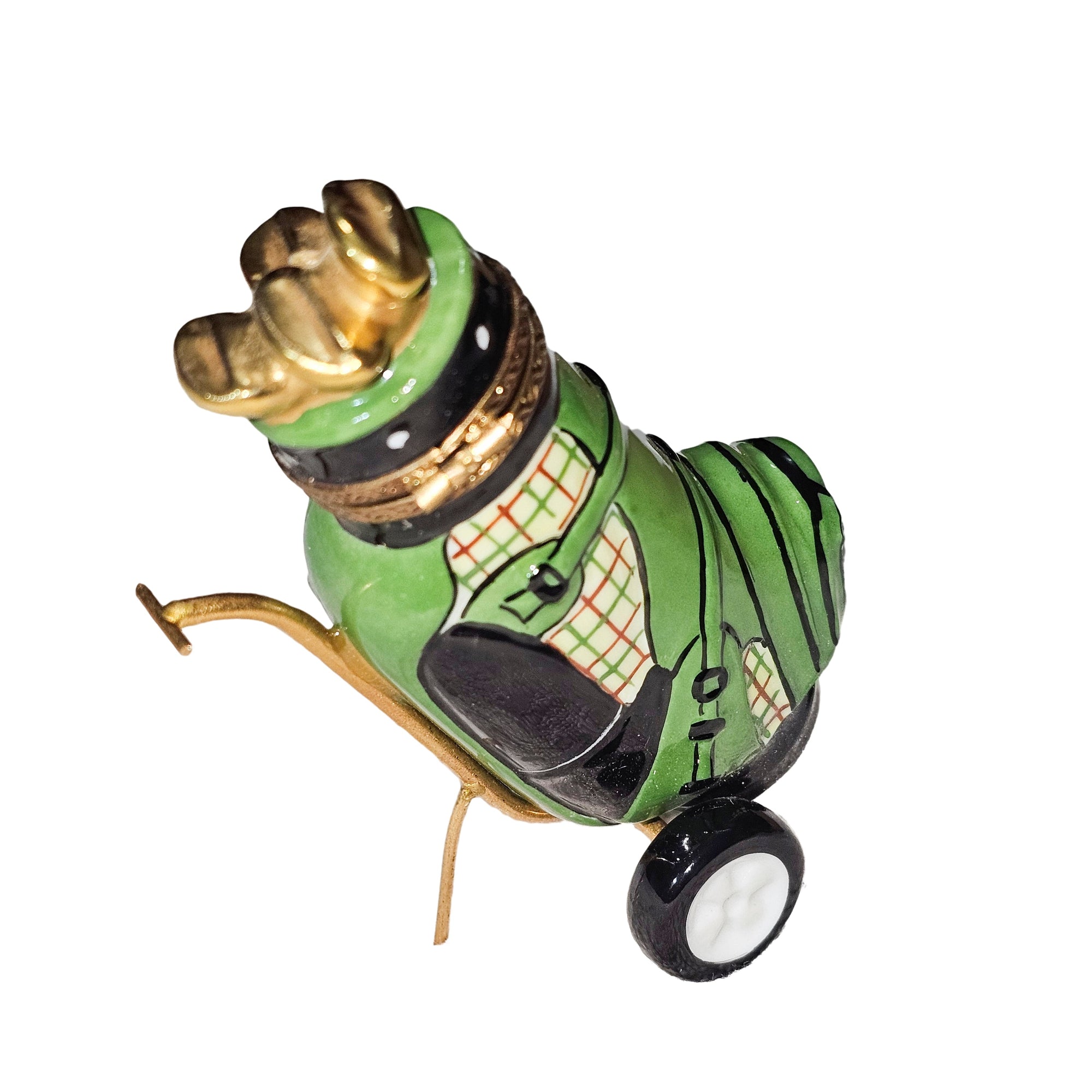 Elegant Green Golf Bag Box Porcelain Limoges sports French Trinket Box