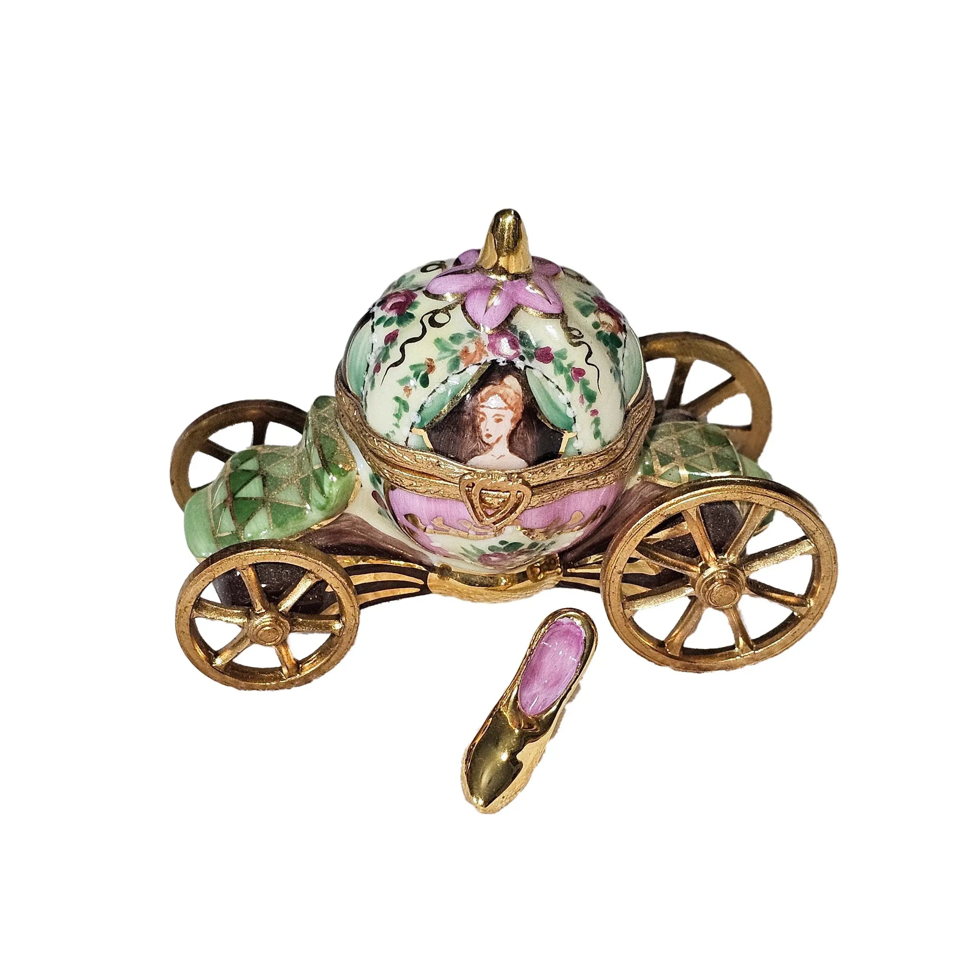 Cinderella's Enchanted Coach Box Porcelain Limoges baby kids books French Trinket Box