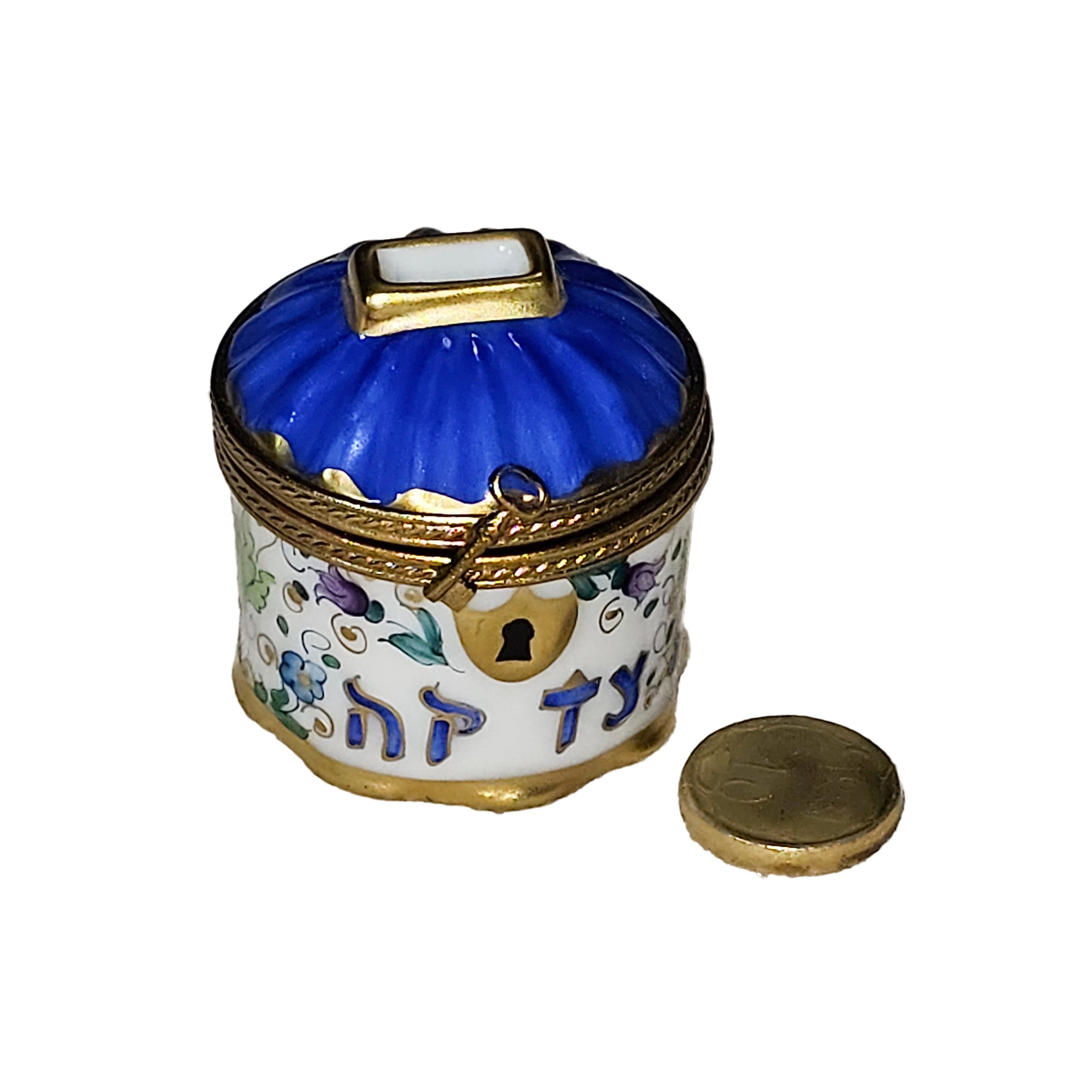 Hanukkah Treasure Coin Box Porcelain Limoges religion French Trinket Box