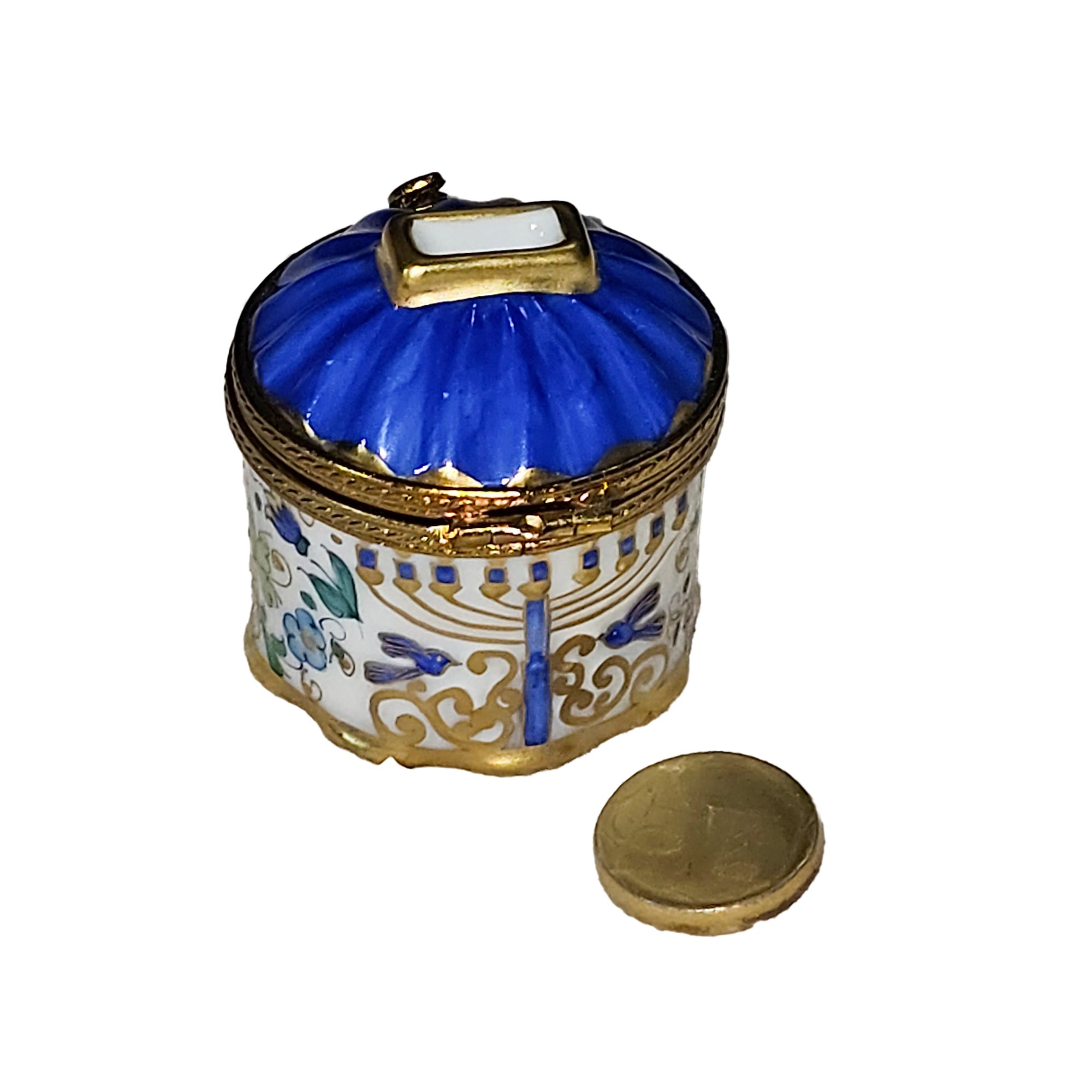 Hanukkah Treasure Coin Box Porcelain Limoges religion French Trinket Box