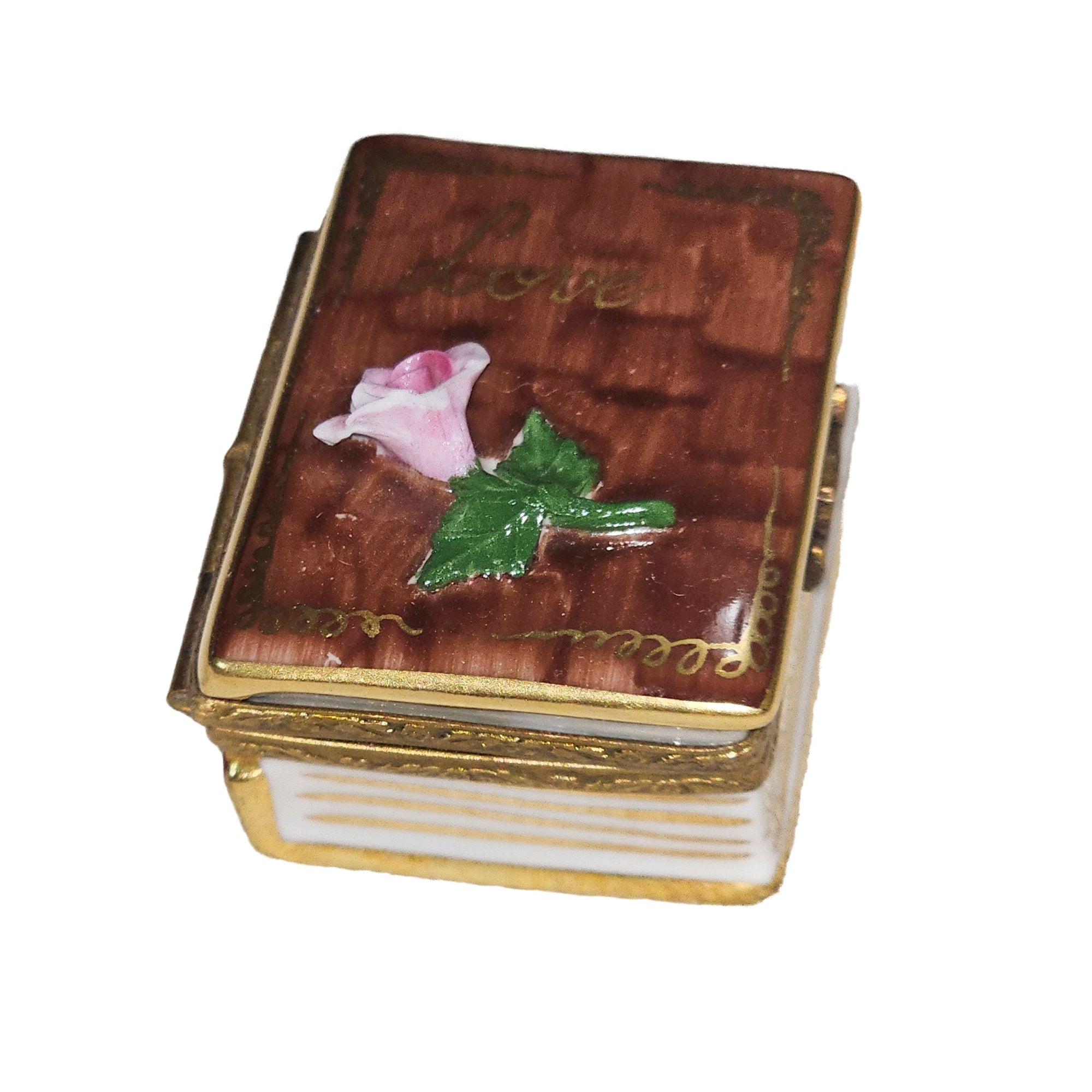 Love Story Rose Limoges Box Porcelain Limoges book love valentine French Trinket Box