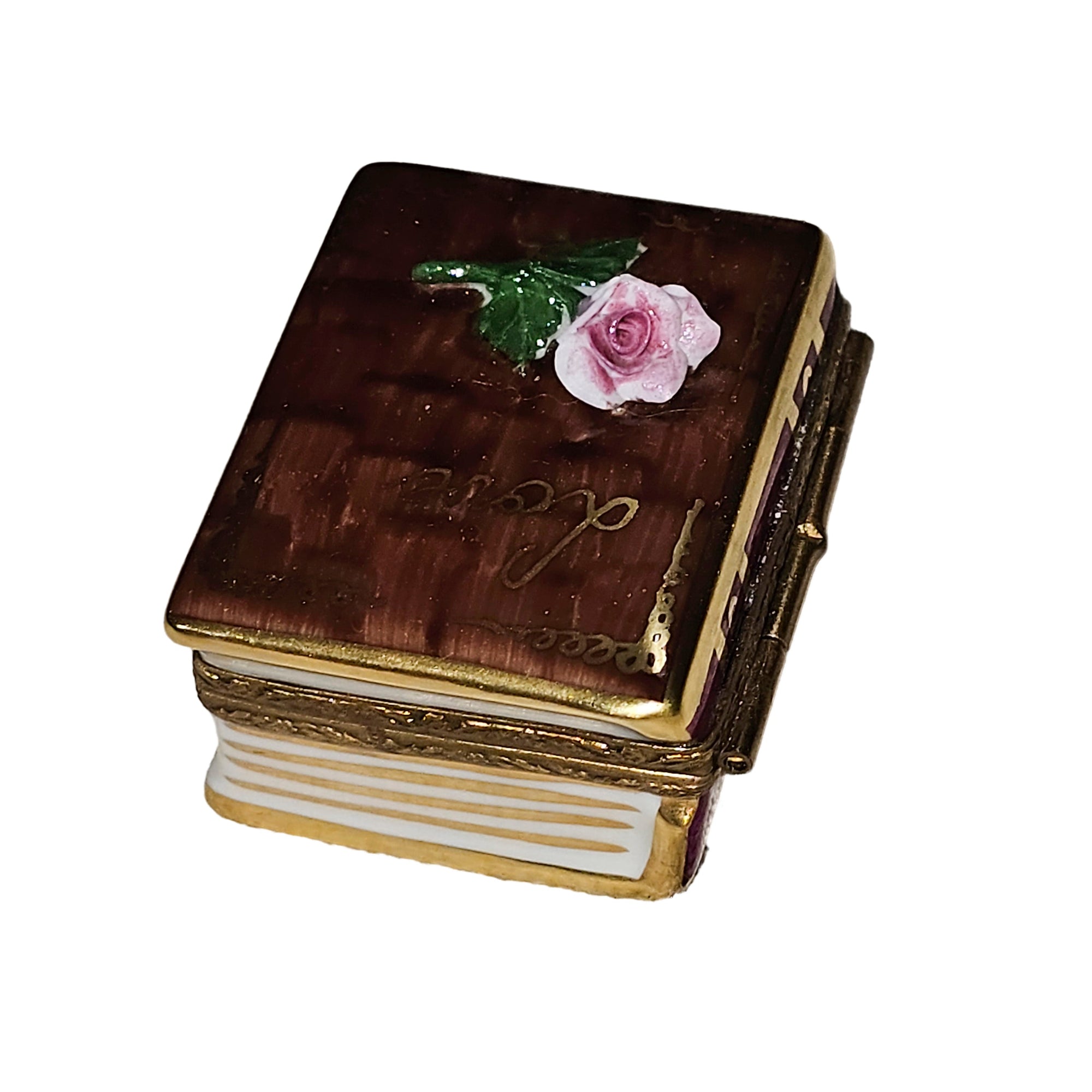 Love Story Rose Limoges Box Porcelain Limoges book love valentine French Trinket Box