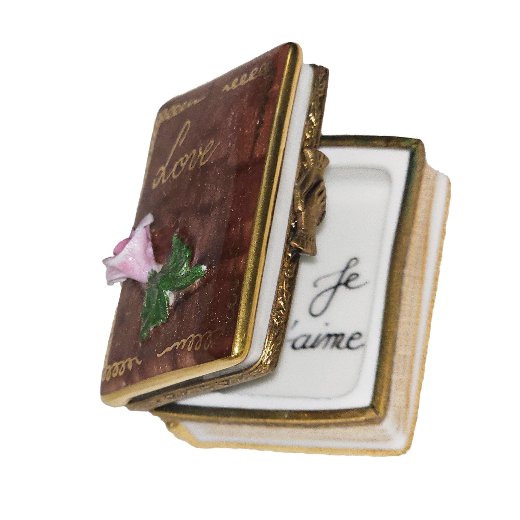 Love Story Rose Limoges Box Porcelain Limoges book love valentine French Trinket Box