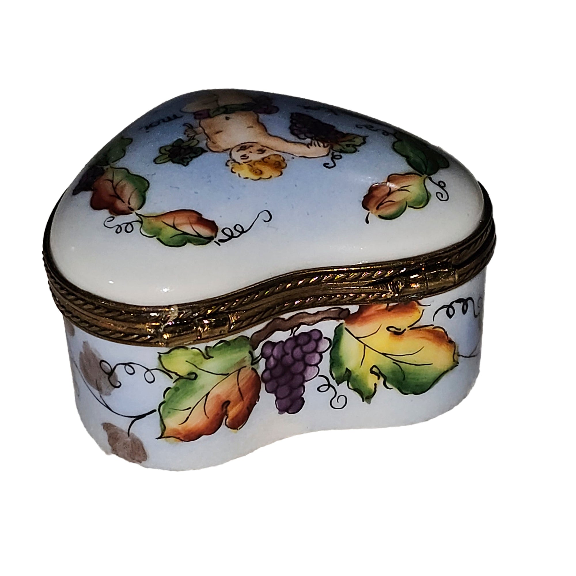 Cherub Heart Keepsake Box Porcelain Limoges Heart love special French Trinket Box