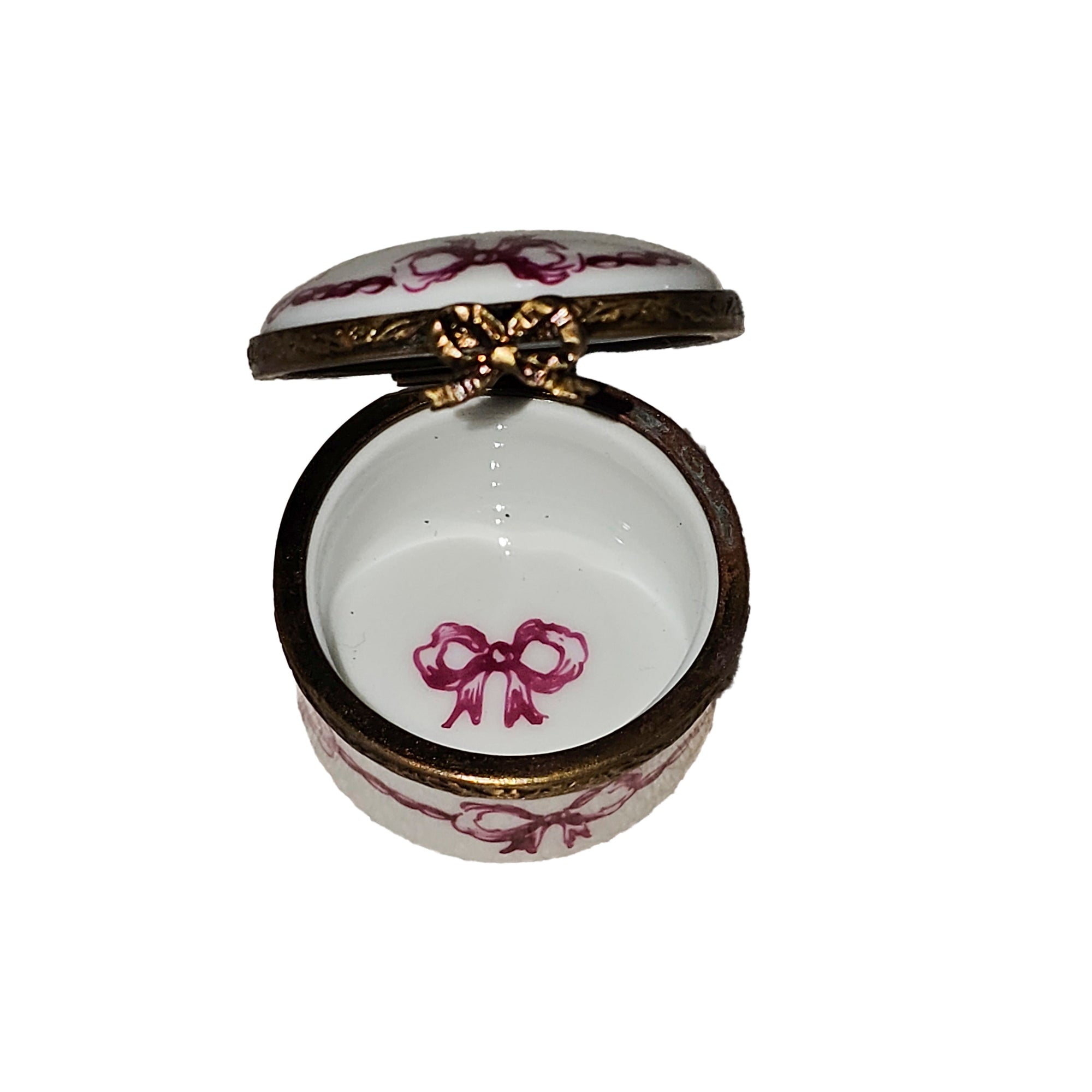 Pink Baby Curl Keepsake Box Porcelain Limoges traditional French Trinket Box