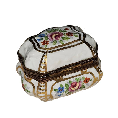 Scalloped Floral Limoges Box Porcelain Limoges traditional French Trinket Box