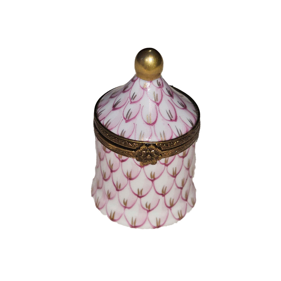 Delicate Pink Tent Limoges Box Porcelain Limoges traditional French Trinket Box