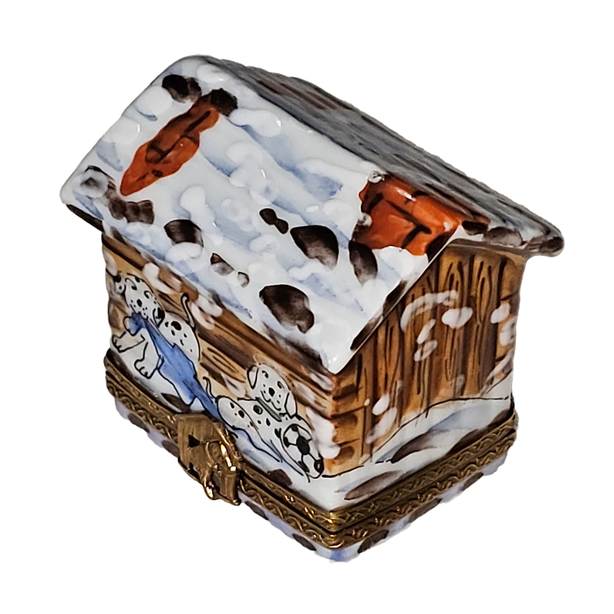Dalmation Dog House Delight Porcelain Limoges dog French Trinket Box