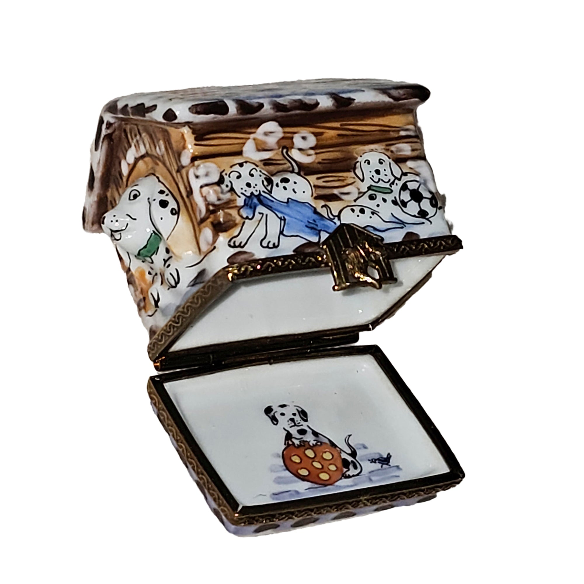 Dalmation Dog House Delight Porcelain Limoges dog French Trinket Box