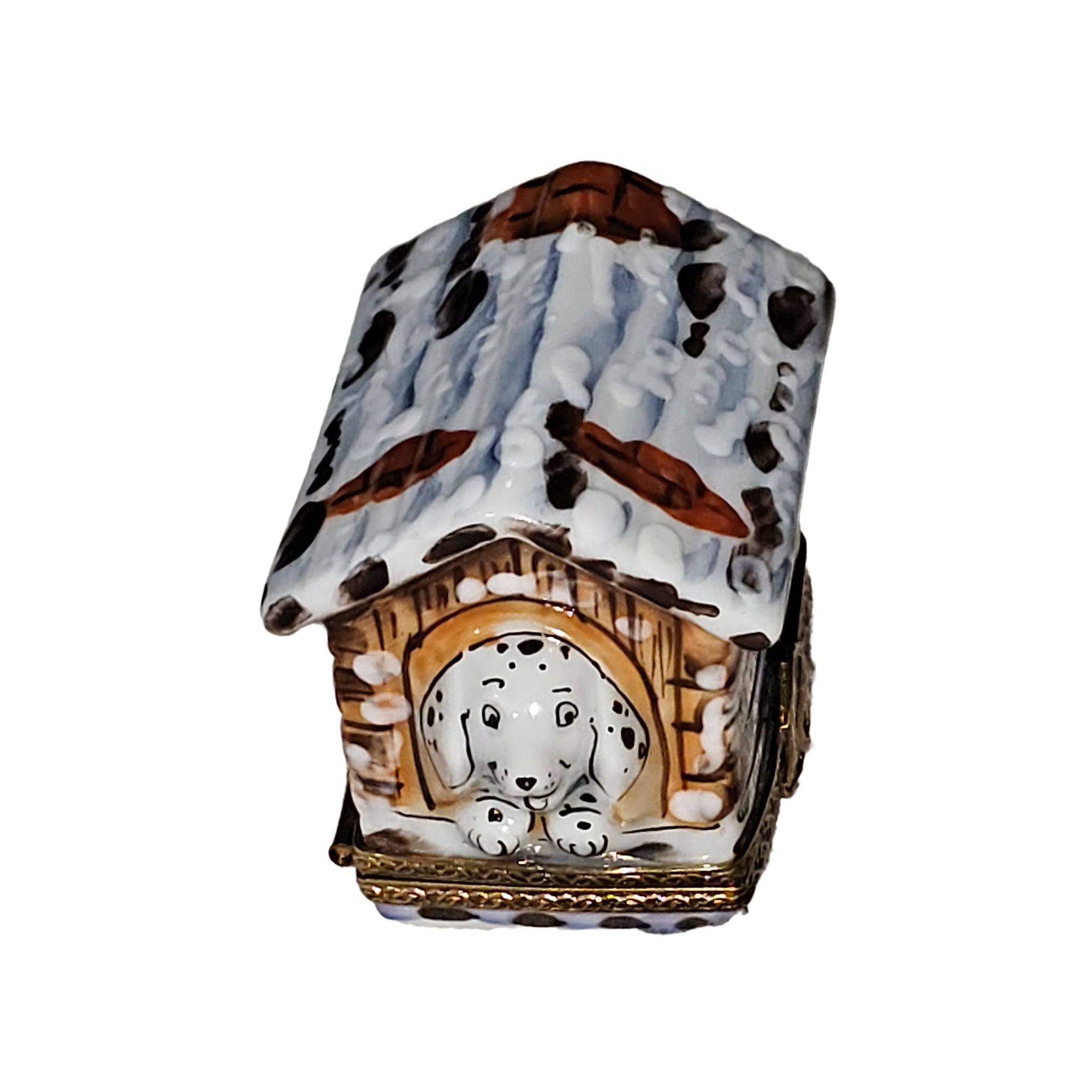 Dalmation Dog House Delight Porcelain Limoges dog French Trinket Box