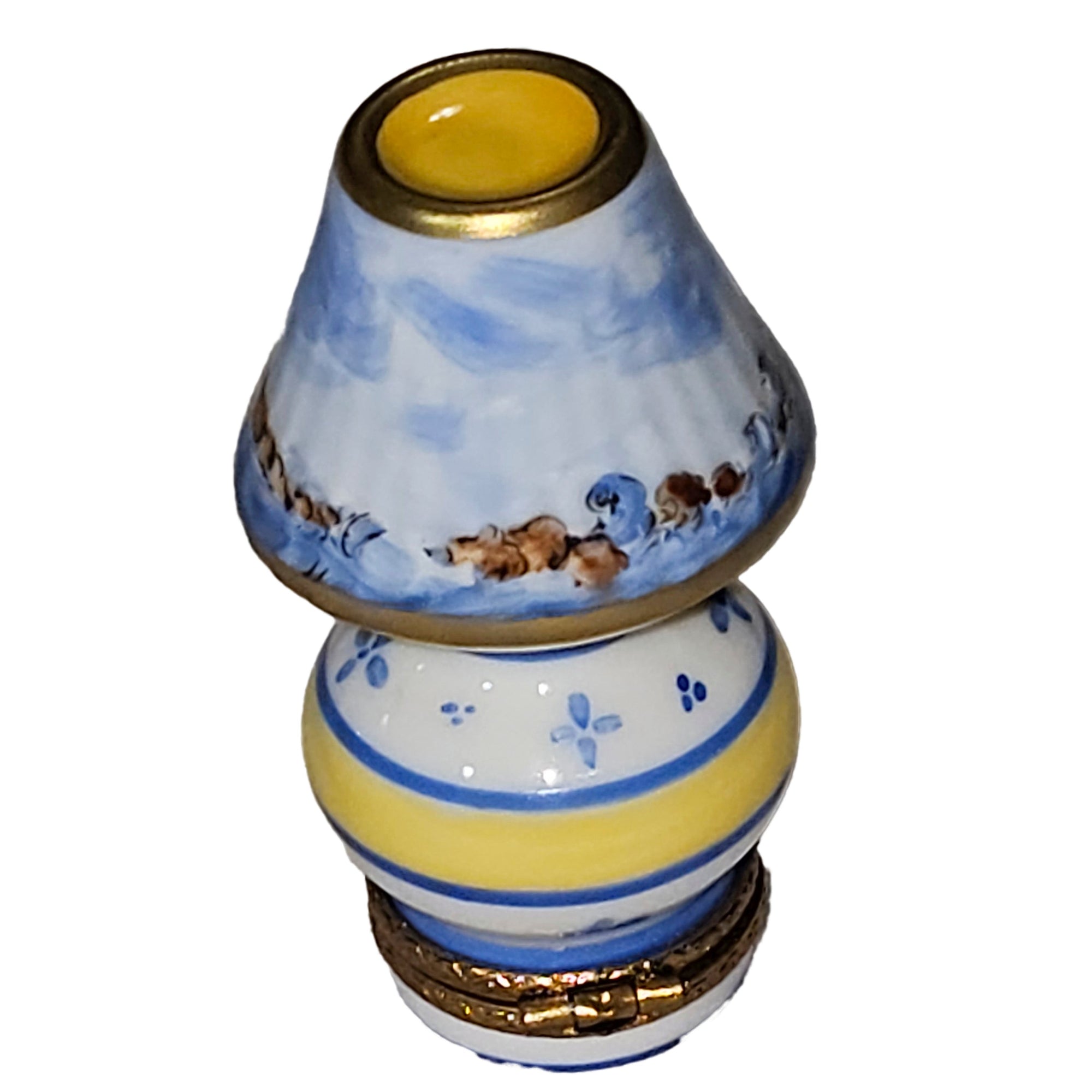 Light Blue Sailboat Lighthouse Lamp Porcelain Limoges home furniture French Trinket Box