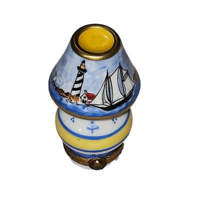Light Blue Sailboat Lighthouse Lamp