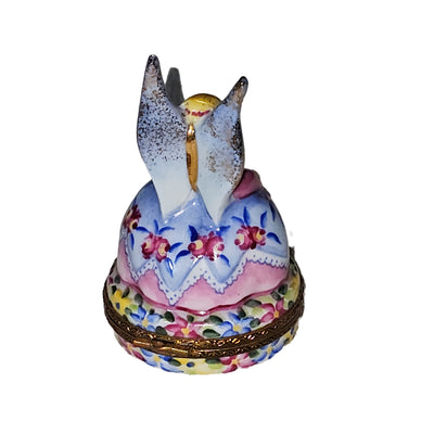 Pink Blue Fairy Limoges Box Porcelain Limoges angel myth kids French Trinket Box