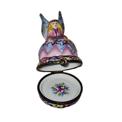 Pink Blue Fairy Limoges Box Porcelain Limoges angel myth kids French Trinket Box