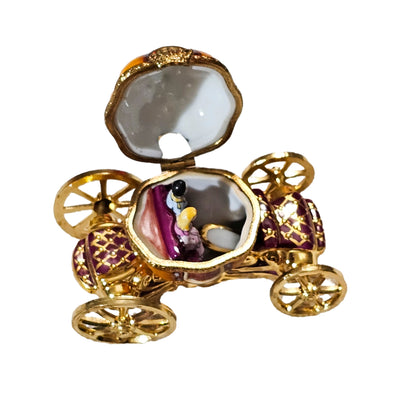 Cinderella's Enchanted Carriage Porcelain Limoges baby kids French Trinket Box