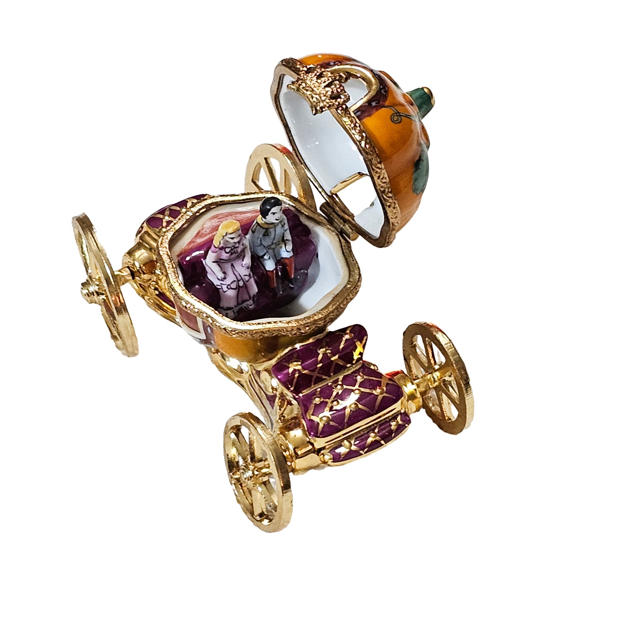 Cinderella's Enchanted Carriage Porcelain Limoges baby kids French Trinket Box