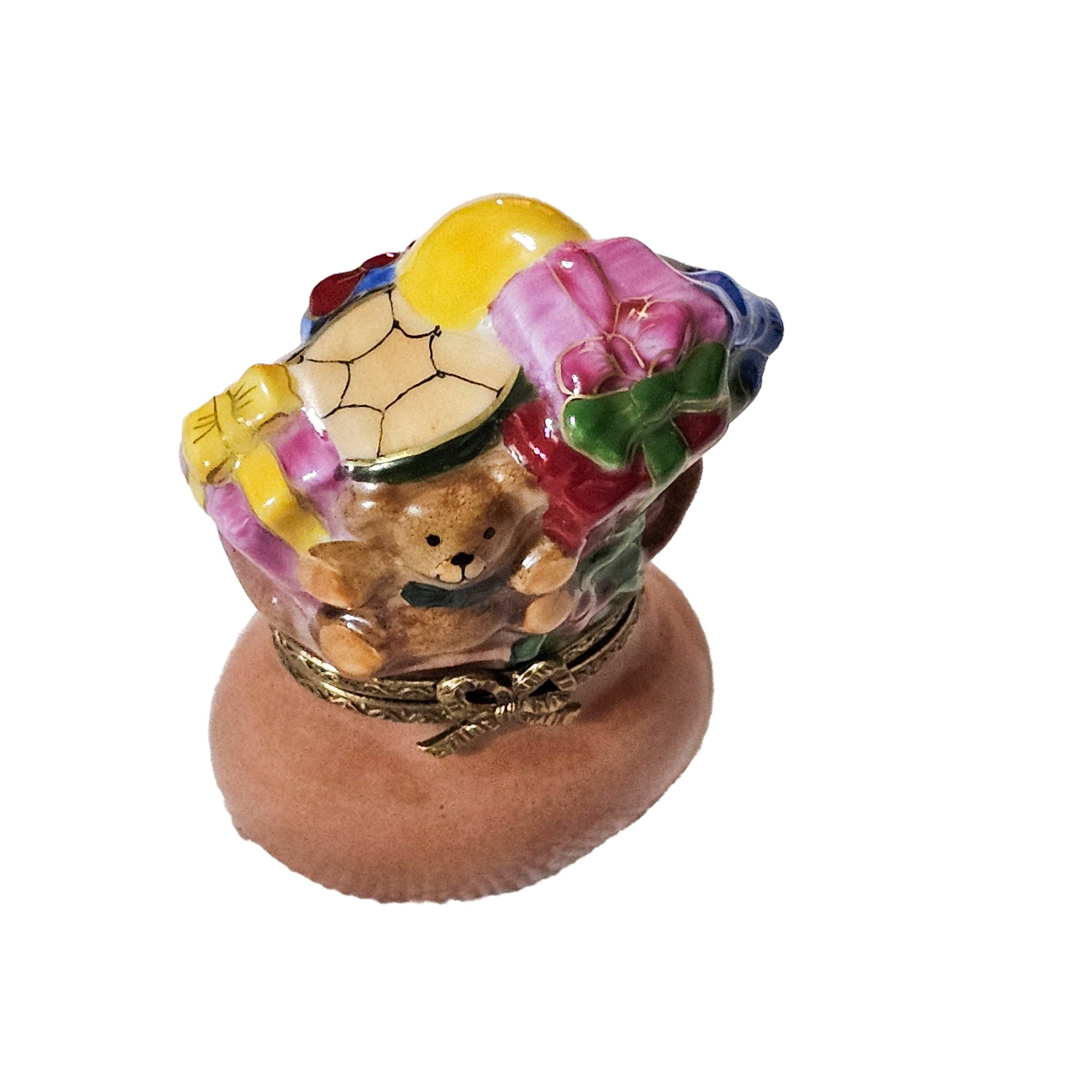 Santa's Gift Bag Treasure Porcelain Limoges xmas theme Santa French Trinket Box