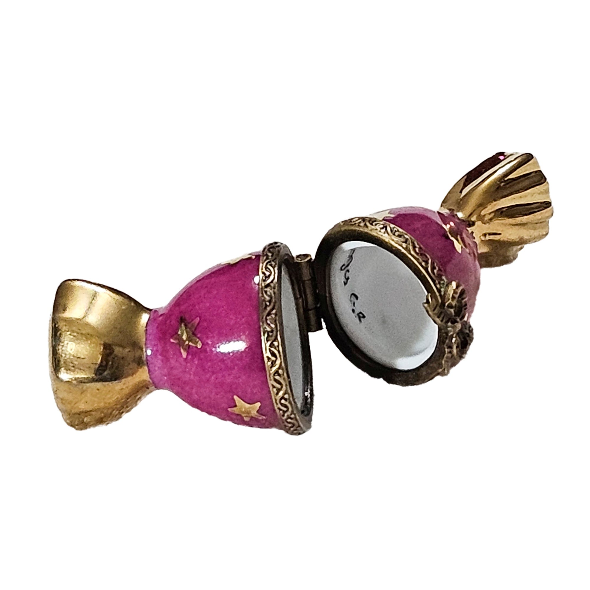 Pink Candy Delightful Charm Porcelain Limoges Dessert Carnival French Trinket Box