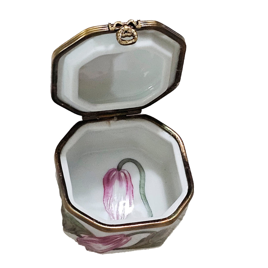 Pink Floral Limoges Box Porcelain Limoges traditional French Trinket Box