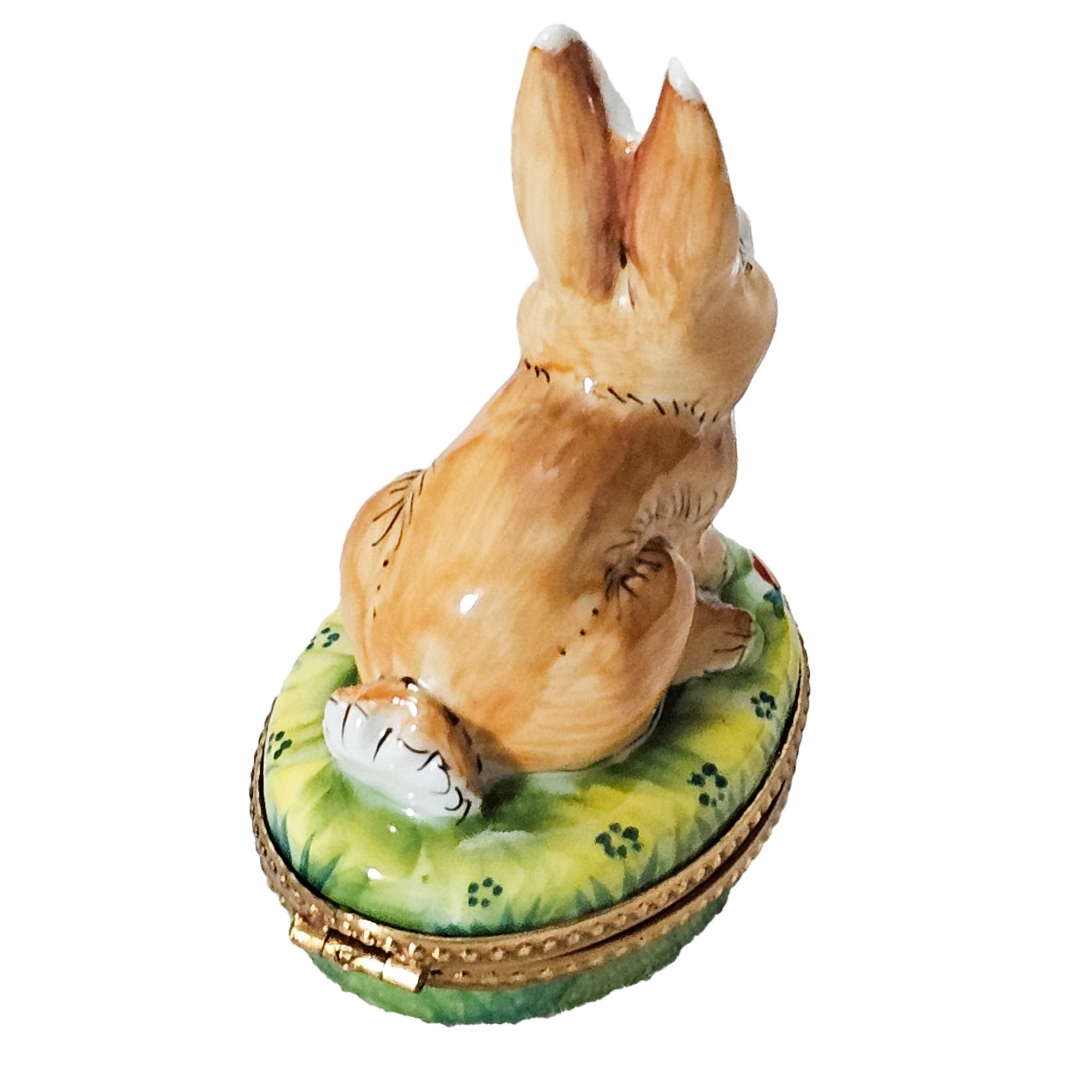 Charming Brown Rabbit Treasure Box Porcelain Limoges mice rabbit limoges boxes French Trinket Box