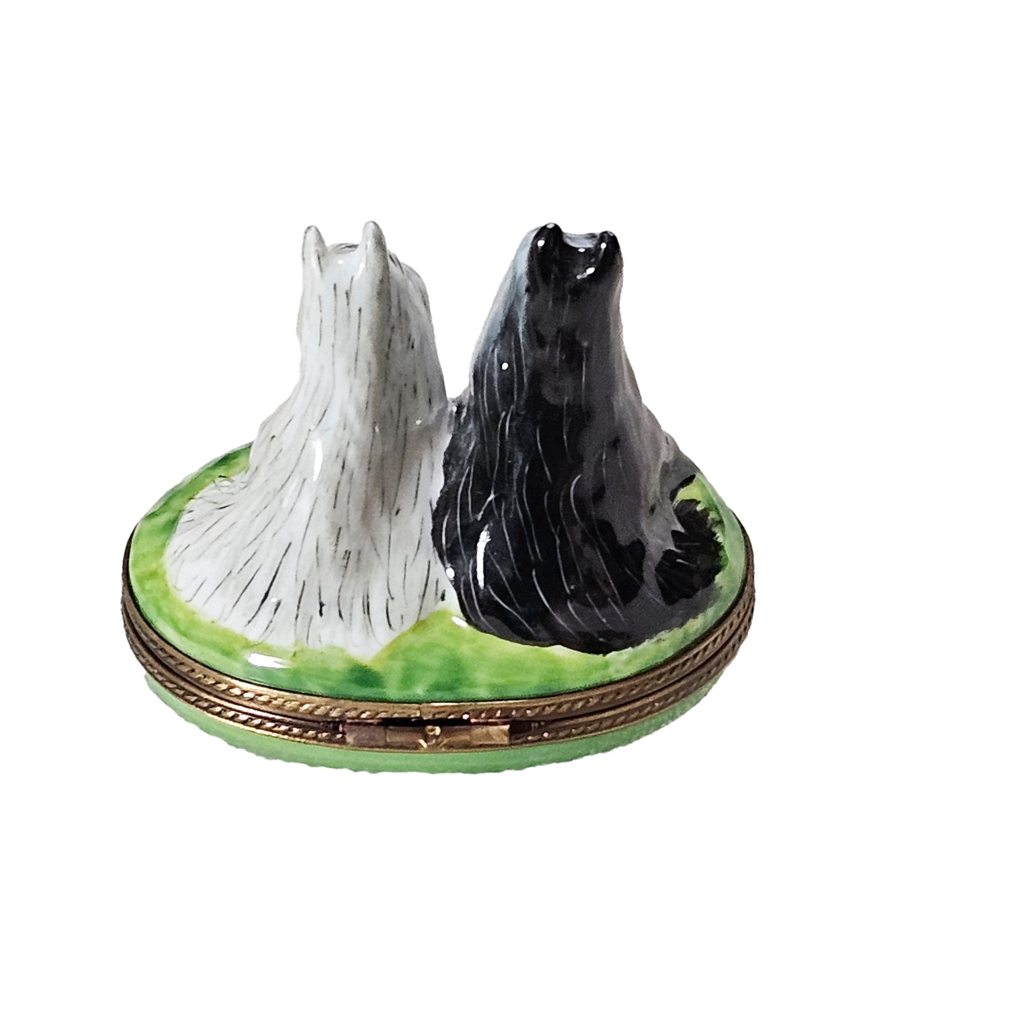 Schnauzer Salt And Pepper Box Porcelain Limoges Dog Dogs French Trinket Box