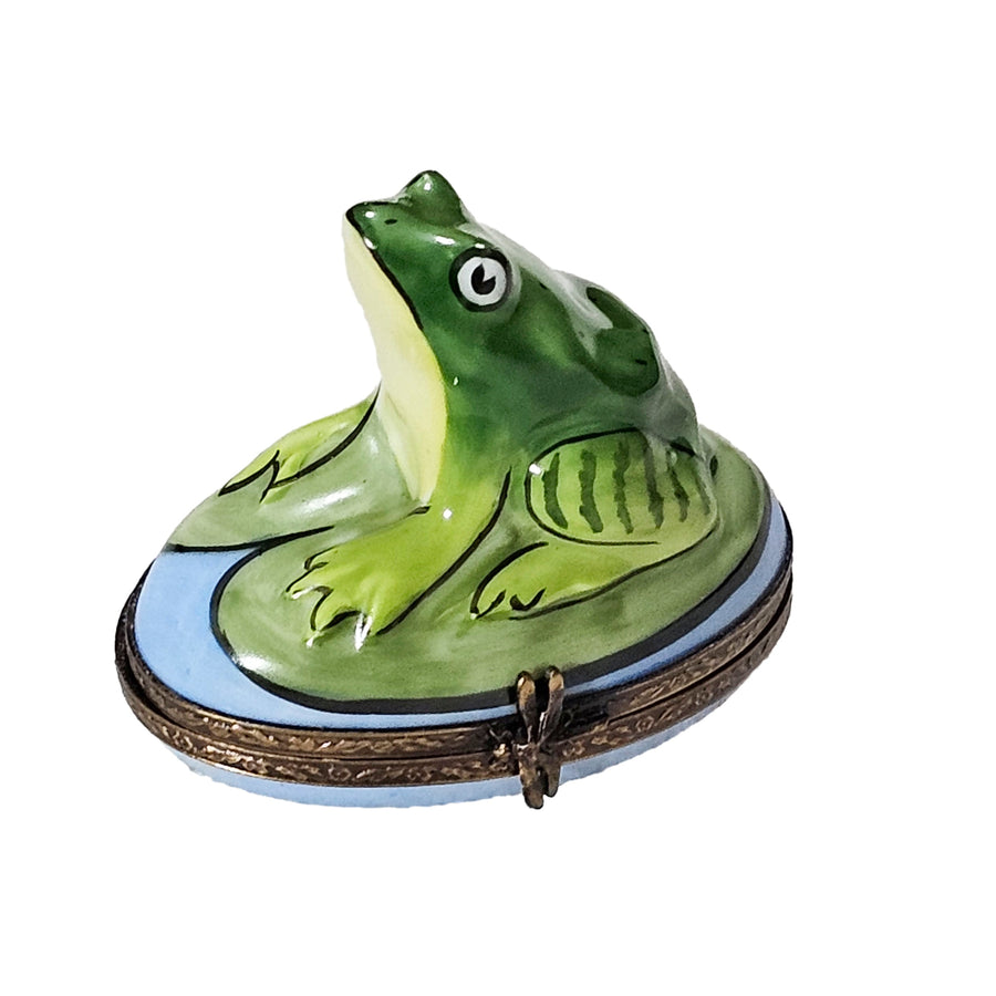 Frog on Lily Pad Limoges Box Porcelain Limoges frog French Trinket Box
