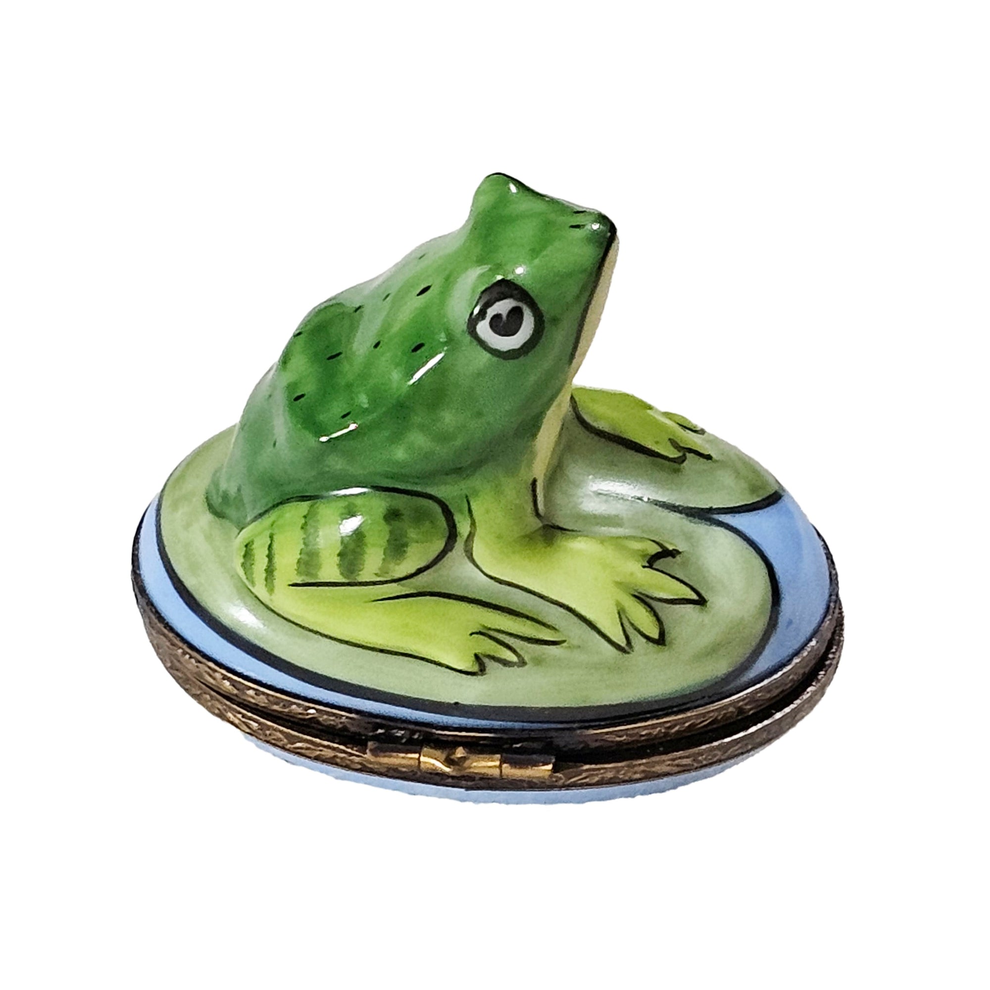 Frog on Lily Pad Limoges Box Porcelain Limoges frog French Trinket Box
