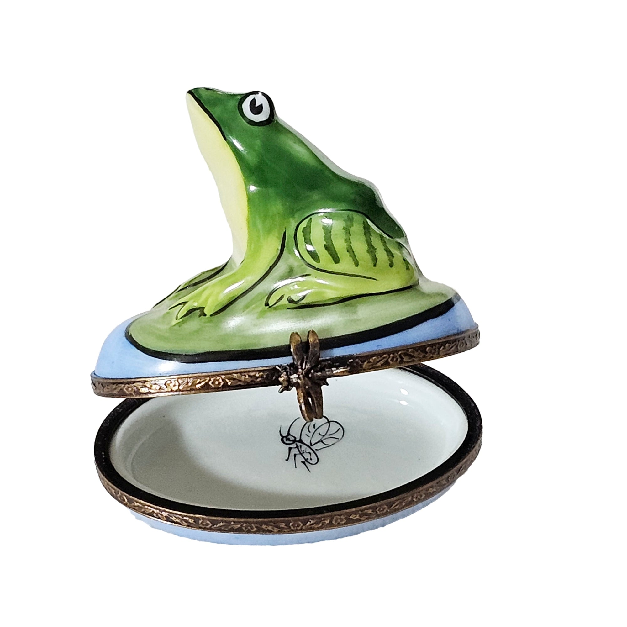 Frog on Lily Pad Limoges Box Porcelain Limoges frog French Trinket Box