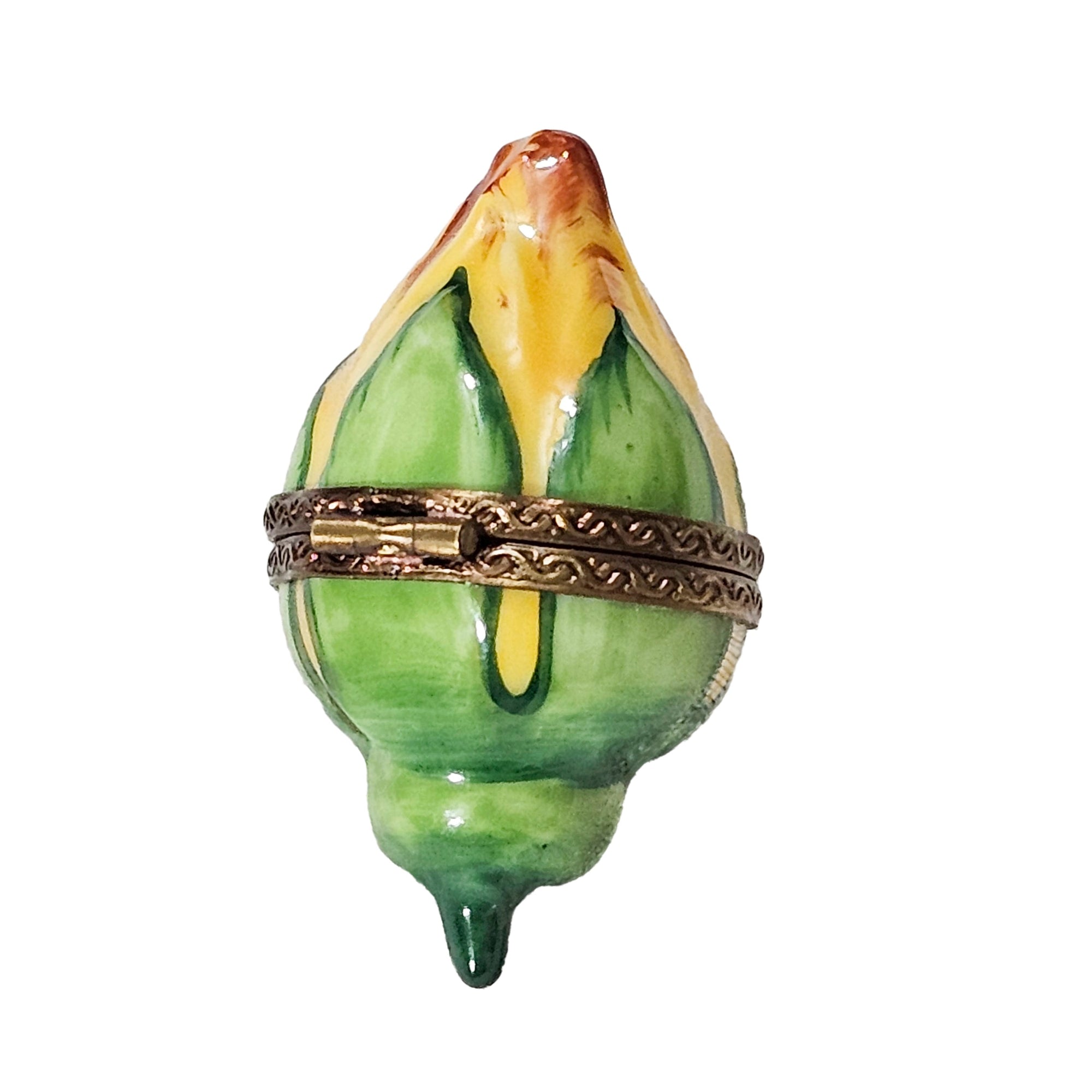 Yellow Rose Bud Limoges Box Porcelain Limoges flower garden French Trinket Box