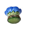 Blue Flower Bulb with Bee Porcelain Limoges flower garden French Trinket Box