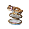 Crouching French Bulldog Limoges Box Porcelain Limoges dog French Trinket Box