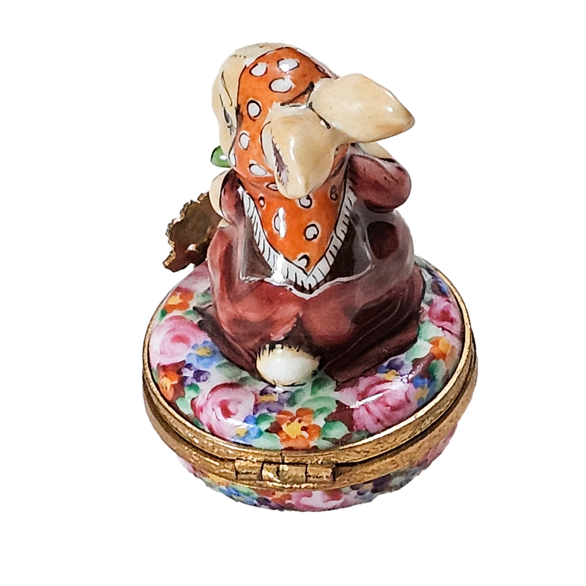 Charming Ms. Rabbit Limoges Box Porcelain Limoges rabbit mice French Trinket Box