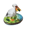 Pelican Fishing Treasure Box Porcelain Limoges wild bird French Trinket Box