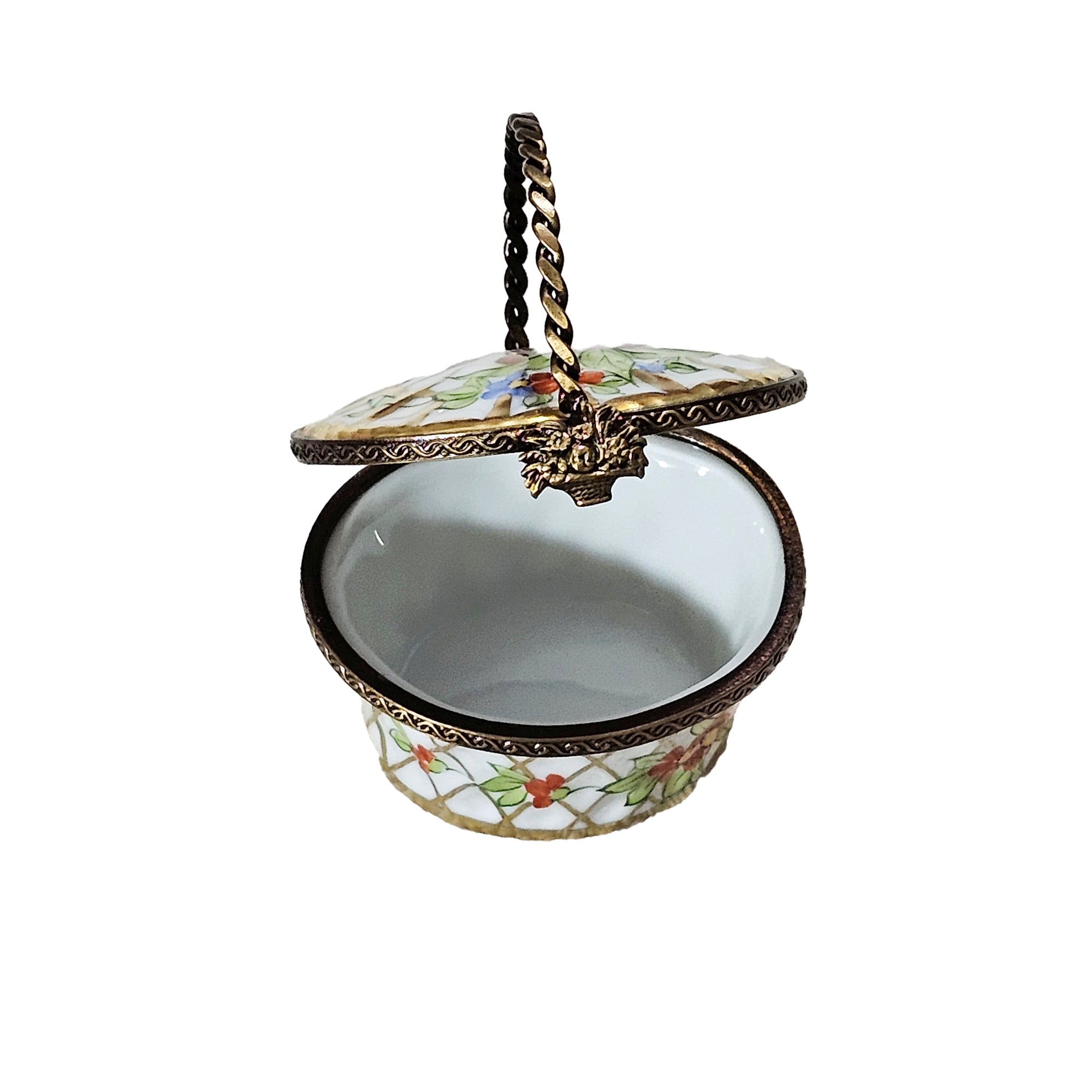 Charming Floral Limoges Basket Porcelain Limoges garden French Trinket Box