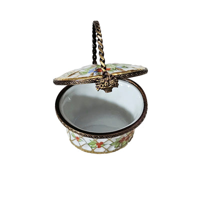 Charming Floral Limoges Basket Porcelain Limoges garden French Trinket Box